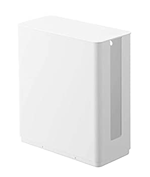 楽天COCOHOUSE【中古】（未使用品）山崎実業（Yamazaki） 重ねられるスリム蓋付きルーター収納ケース ホワイト 約W9.7XD20.2XH22.2cm スマート テレビ裏