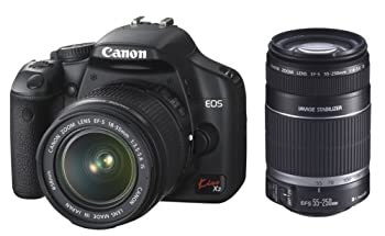 【中古】(非常に良い)Canon デジタル一眼レフカメラ EOS Kiss X2 ダブルズームキット KISSX2-WKIT