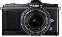 【中古】OLYMPUS マイクロ一眼 PEN E-P2 レンズキット ブラック E-P2LKIT-BLK
