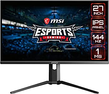 【中古】MSI フルHD ゲーミング RGB ノングレア 超ナローベゼル 1ms 1920 x 1080 144Hz リフレッシュレート 高さ調節可能 アーム FreeSync 27インチ IPS 1