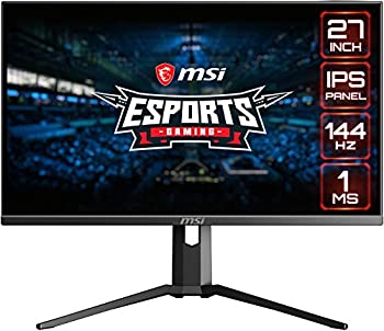 【中古】MSI フルHD ゲーミング RGB ノングレア 超ナローベゼル 1ms 1920 x 1080 144Hz リフレッシュレート 高さ調節可能 アーム FreeSync 27インチ IPS