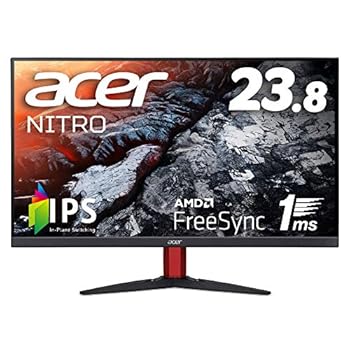 【中古】(非常に良い)日本エイサー ゲーミングディスプレイ KG242Ybmiix 23.8型ワイド IPS 非光沢 フルHD(1920×1080)1ms(VRB) 48-75Hz(HDMI／VGA) HDMI