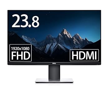 【中古】【整備済み品】 Dell 23.8インチワイド 液晶モニター P2419H IPSパネル 1920x1080 フルHD HDMI USBハブ 画面回転 高さ調整 (整備済み品)