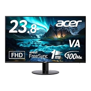 【中古】日本エイサー Acer スタンダードモニター 23.8インチ VA 非光沢 フルHD 100Hz 1ms HDMI ミニD-Sub15 スピーカー内蔵 ヘッドホン端子 AMD FreeSyn