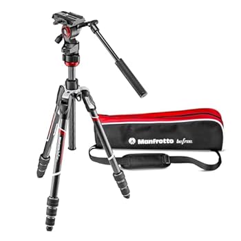【中古】(非常に良い)ヴァイテックイメージング Manfrotto 三脚 Befree live カーボン 4段 ビデオ雲台 T三脚キット ブラック 全伸高150cm 最低高41cm ミラーレス一眼