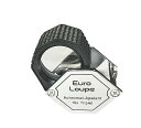 【中古】EuroTech ユーロルーペ 10倍 ヘックスハスティングトリプレットルーペ ラバーグリップ付き 21mm クローム ストラップ付き