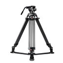 【中古】(未使用品)RAUBAY DV-2 プロフェッショナルフルードヘッドビデオ三脚システム 175cm 高耐久カメラスタンド グランドスプレッダー付き アル...