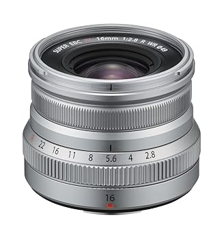 【中古】富士フイルム(FUJIFILM) X 交換レンズ フジノン 単焦点 広角 コンパクト 16mm F2.8 防塵防滴耐低温 絞りリング シルバー F XF16MMF2.8 R WR S