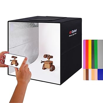 【中古】(未使用品)ClocTeck 撮影ボックス 24cm - 折りたたみ式LED照明スタジオ、92個LED & 6枚の両面背景紙 (合計12色)、色温度調節・高CRI>90、小物撮影に最適 【中古】(未使用品)ClocTeck 撮影ボックス 24cm - 折りたたみ式LED照明スタジオ、92個LED & 6枚の両面背景紙 (合計12色)、色温度調節・高CRI>90、小物撮影に最適