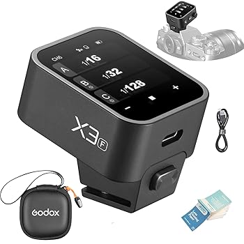 【中古】GODOX X3-F TTL ワイヤレス フラッシュトリガー X3F 送信機 高速同期 1／8000s OLEDタッチスクリーン充電可能無線フリップフロップ 2.4 GHz無線X