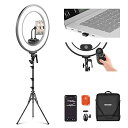 【中古】(未使用品)NEEWER エッジリットリングライト 18インチ APP 2.4G PC/Mac コントロール 磁気 取り外し可能 リモコン/スタンド/バ...