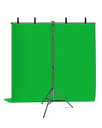 【中古】(未使用品)HEMMOTOP Web会議用 グリーンバック クロマキー スタンド 191x200cm 【横幅延長 Zoom画面が簡単に収める】 リモート背景スタンド テレ-ワーク
