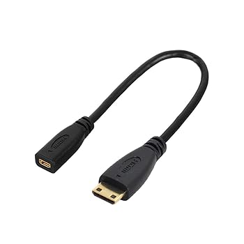 【中古】CY タイプD マイクロHDMI v1.4ソケット メス／タイプC ミニHDMI オス変換アダプターケーブル 1..