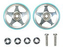 【中古】タミヤ ミニ四駆特別企画商品 19mmプラリング付 アルミベアリングローラー 5本スポーク ライトブルー 95397