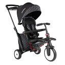 【中古】smarTrike STR5 折り畳み式三輪車 子供用 ベビーカー認定 1、2、3歳 - 7イン1マルチステージ三輪車 (ブラックとホワイト)