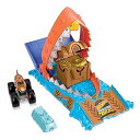 【中古】ホットウィール(Hot Wheels) モンスタートラック トレジャーハント チャレンジ ミニカー1台付 乗り物おもちゃ プレイセット 4歳から オレンジ HT