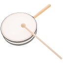 【中古】ERINGOGO 6インチ ハンドドラム 木製 打楽器 キッズ用 音楽教育用 ドラムスティック付き 家庭用 パーカッション 楽器 ホワイト