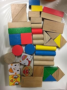 【中古】アンパンマン 筒入りつみ木