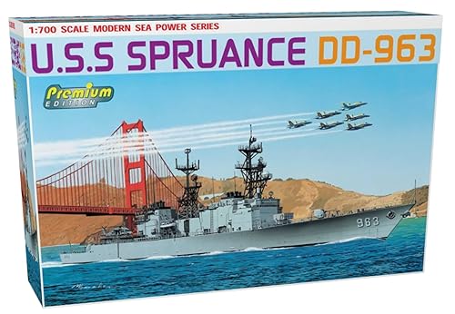 Toys, Hobbies, Games - 【中古】(非常に良い)プラッツ ドラゴン 1／700 アメリカ 駆逐艦 スプルーアンス DD-963 プラモデル DR7084 (船)