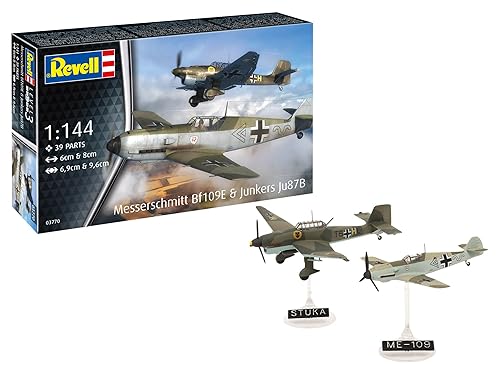 【中古】ドイツレベル 1／144 メッサーシュミット Bf109E & ユンカース Ju87B スツーカ プラモデル 03770 (飛行機)
