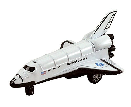 Die Cast Metal 5 White Space Shuttle w／ Pull Back Action by KinsFun