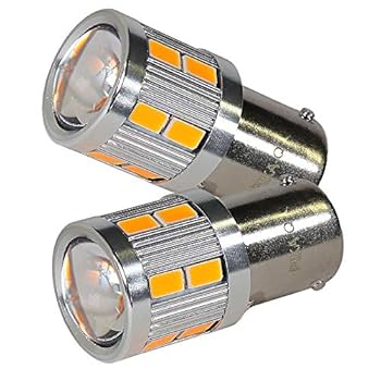 【中古】(未使用品)ピカキュウ スズキ スイフトスポーツ［ZC33S］対応 フロントウインカーランプ LED S25ピン角違い [BAU15s] NEO15 口金球 400ルーメン アンバー 2