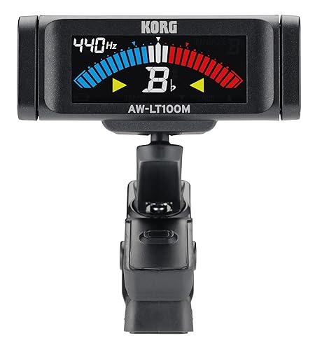 【中古】KORG 100時間連続駆動 管弦楽器用 クリップチューナー AW-LT100M カラー表示 単4電池1本 軽量 コンパクト