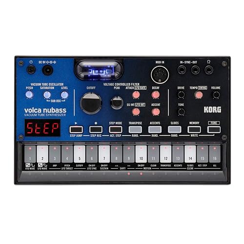 【中古】KORG シンセサイザー ベースマシン volca nubass 真空管回路 Nutube搭載 16ステップシーケンサー 電池駆動 スピーカー内蔵 ヘッドフォン使用可