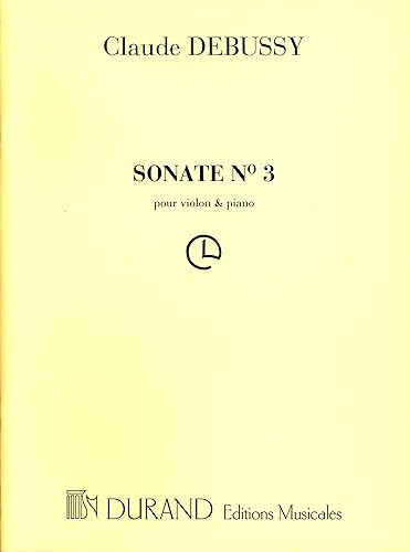 Partitions classique DURAND DEBUSSY CLAUDE - SONATE N°3 - VIOLON, PIANO Violon