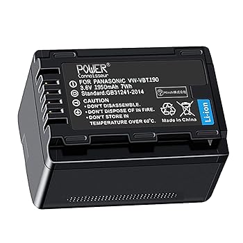 【中古】(非常に良い)Power-connoisseur VW-VBT190 VW-VBT190-K 互換バッテリー パナソニックHC-V360MS HC-V480MS HC-V495M HC-VX980M HC-W570M HC-W585M HC-WX990M H
