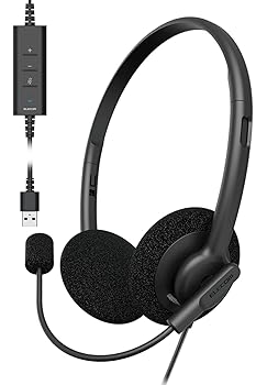 【中古】(非常に良い)エレコム ヘッドセット 有線 USB接続 デュアルマイクノイズリダクション マイク左右使用可能 軽量 ミュート・音量調節付き USB-A 両耳 ブラック