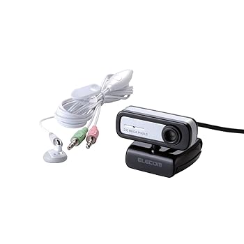 【中古】エレコム WEBカメラ 200万画素 マイク内蔵 MAC対応 ブラック UCAM-C0220FENBK