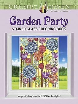(非常に良い)Creative Haven Garden Party Stained Glass Coloring Book (Adult Coloring Books: Flowers & Plants)