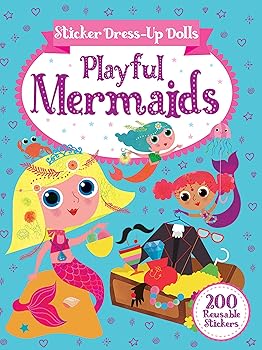 乐天商城 - 【中古】(非常に良い)Sticker Dress-Up Dolls Playful Mermaids: 200 Reusable Stickers! (Dover Sticker Books)