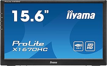 【中古】(非常に良い)マウスコンピューター iiyama モバイルモニター 15.6型(1920×1080フルHD/IPS方式パネル/ノングレア液晶/USB Type-C ケーブル付/)X1670HC-B1