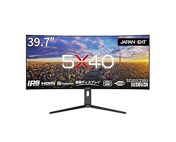 Other - 【中古】JAPANNEXT 39.7インチ モニター 5K2K 5120x2160解像度 IPS ディスプレイ (KVM/HDMI/USB-C 給電 (65W) / DisplayPort/スピーカー内蔵/高さ調節/VE