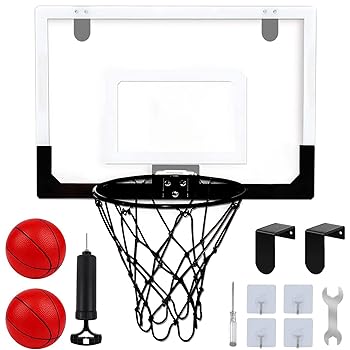 【中古】(非常に良い)バスケットゴール ミニバスケットボード玩具 ドア掛け式と壁掛け式おもちゃ ダンクシュート可能 トレーニング 耐衝撃 ストレス解消 レジャー フ