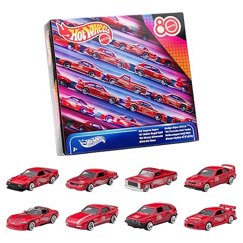 乐天商城 - 【中古】(非常に良い)ホットウィール(Hot Wheels) マテル80周年 8パック 乗り物おもちゃ ミニカー 8台入り 3歳から レッド JGK09