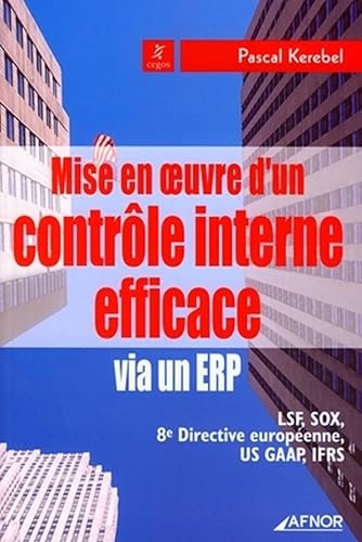 Mise en oeuvre d'un contr?le interne efficace via un ERP : LSF, SOX, 8e Directive europ?enne, US GAAP, IFRS