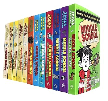 (非常に良い)James Patterson Middle School and Treasure Hunters Collection 12 Books Set
