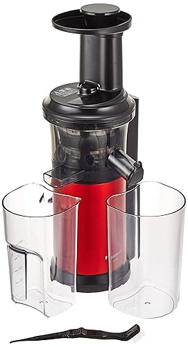 【中古】(非常に良い)パナソニック ジューサー 低速 ビタミンサーバー コールドプレス対応 レシピブック付 メタリックレッド MJ-L400-R【メーカー名】【メーカー型番】【ブランド名】パナソニック(Panasonic) スロージューサー 【商品説明】パナソニック ジューサー 低速 ビタミンサーバー コールドプレス対応 レシピブック付 メタリックレッド MJ-L400-R本体サイズ:約 幅18.5×奥行17.6×高さ43.2cm電源コードの長さ:1.0m消費電力:150W付属品:ジュースカップ,絞りかすカップ,ブラシ,レシピブック本体重量(kg):4※ご購入前にご確認ください ・中古品のため、状態や付属品に個体差がございます ・お客様都合による返品・キャンセルはお受けしておりません ・当店は複数モールで在庫を共有しているため、タイミングにより欠品となる場合がございます ■ 安心してご購入いただくために 当店では、商品を一点ずつ検品・動作確認のうえ出荷しております。 中古品ではございますが、できる限り安心してご使用いただける状態でお届けできるよう努めております。 ■ 付属品について 中古品のため、説明書・外箱・CD-ROM等は付属しない場合がございます。 また、商品名に「限定」や「保証」と記載があっても、特典や保証、ダウンロードコードは付属いたしません。 レンタル落ち商品につきましては、収納BOX・DVDケースもないものとしてお考えください。 掲載内容と付属品が異なる場合、受注前に内容確認のメールをお送りいたします。 ■ 商品画像について 掲載画像はイメージ画像または代表画像を使用しておりますので、あらかじめご了承ください。 ■ 商品の状態について 中古品のため、キズ・汚れ・使用感等がある場合がございます。あらかじめご理解のうえご購入をお願いいたします。 ■ 在庫について ご注文のタイミングにより、在庫切れとなる場合がございます。その際は誠に恐縮ですが、キャンセルのご案内を差し上げる場合がございます。 ■ ご注文からお届けまで 1．ご注文 ご注文は24時間受け付けております。 2．ご注文確認 ご注文後、当店より確認メールをお送りいたします。 3．在庫確認・出荷準備 当店では複数モールで併売しているため、ご注文後に在庫確認を行っております。 また、中古品は再点検・メンテナンス・梱包を行うため、発送まで4〜10営業日ほどお時間をいただきます。 4．出荷 発送後、配送業者および追跡番号をご案内いたします。 5．お届け 出荷後、通常1〜3日程度で到着いたします。 ※北海道・沖縄・離島はお時間をいただく場合がございます。 ■ 返品・キャンセルについて 【初期不良について】 商品到着後7日以内にご連絡いただいた場合に限り、返品・返金または交換対応をいたします。 【お客様都合による返品・キャンセル】 イメージ違い・不要になった等の理由による返品・キャンセルはお受けしておりません。【ご注意】中古品につき、説明文に「特典あり」の記載があっても、特典は付属しません。ご了承ください。