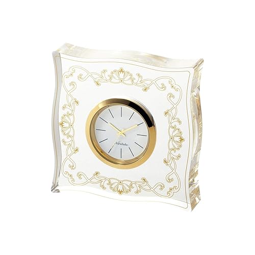 【中古】Noritake ノリタケ 置時計 高さ約9cm・幅約9cm・奥行き約2.5cm ハンプシャーゴールド 1個 ゴールド アクリル AC-CL／MC03