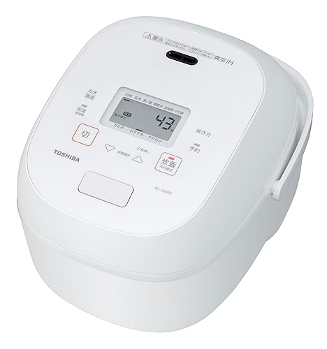 【中古】(非常に良い)TOSHIBA(東芝) 炊飯器 炎匠炊き 5.5合 RC-10VRV(W) グランホワイト 真空IH rice cooker 日本製 真空ひたし 真空保温白米40時間(2.0)