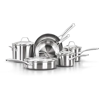 Calphalon 1891242 Classic Stainless Steel 10 Pc. Cookware Set