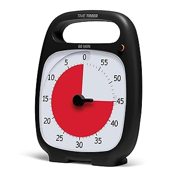 (非常に良い)タイムタイマー(TIME TIMER) 勉強タイマー60分 プラス ハンドル付き チャコールグレイ 学習アラーム TTP7-W
