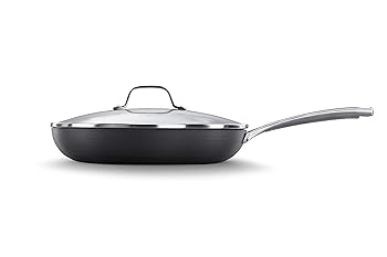 (未使用品)Calphalon　クラシック　ノンスティック　ジャンボ　揚げ物用 オムレツ用フライパン 蓋付き12インチ　グレー 12-inch グレー 1932340