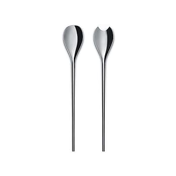 Alessi Human Collection Salad Set in Stainless Steel Mirror Polished by Alessi