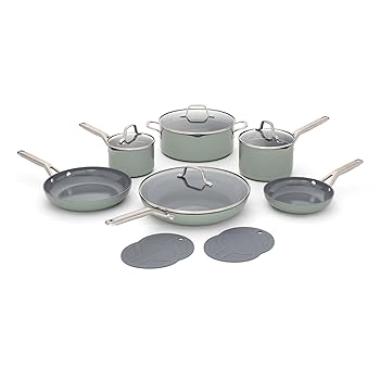 (未使用品)Calphalon? セラミックノンスティック調理器具12点セット シルバーアッシュ