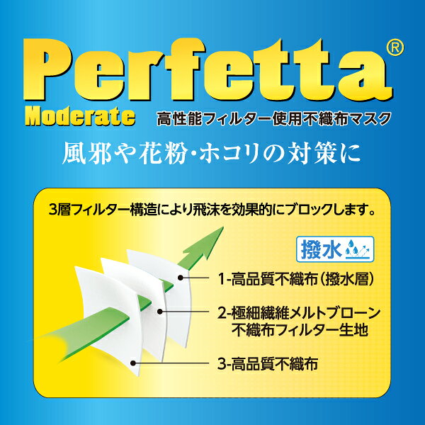 高機能不織布マスク (50枚入 1箱) Perfetta Moderate 送料無料 cocoico-store-10000195 ココイコストア 楽天市場店 サンプル画像3