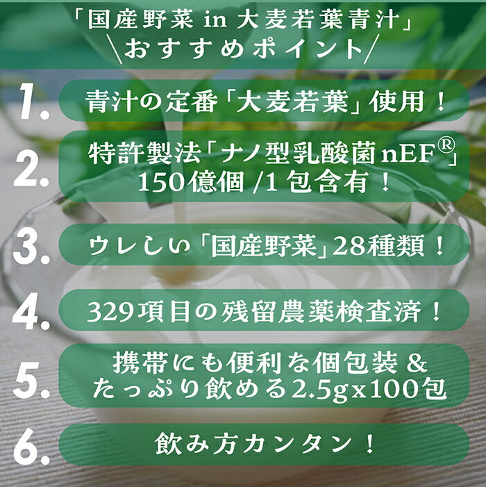 青汁 100包入り 国産野菜in大麦若葉青汁 ...の紹介画像3